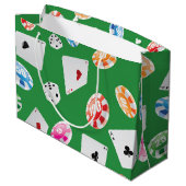 Casino, accessoires voor games patroon 4 groot cadeauzakje (Achterkant Gekanteld)