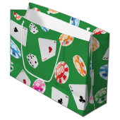 Casino, accessoires voor games patroon 4 groot cadeauzakje (Voorkant Gekanteld)
