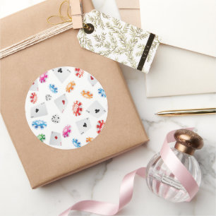 Casino, accessoires voor games ronde sticker