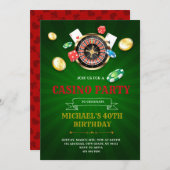 Casino bingo bunco-uitnodiging kaart (Voorkant / Achterkant)