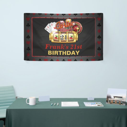 Casino Birthday Banner - 21ste verjaardag (Beurs)
