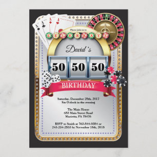 Casino Birthday Invitation Poker Spellcard Kaart