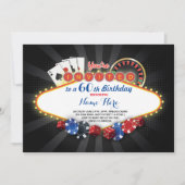 Casino Birthday Night Las Vegas Party Cards Invite Kaart (Voorkant)