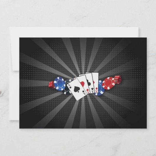 Casino Birthday Night Las Vegas Party Cards Invite Kaart (Achterkant)