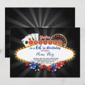 Casino Birthday Night Las Vegas Party Cards Invite Kaart (Voorkant / Achterkant)