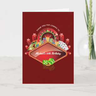 Casino Birthday Party Bedankkaart