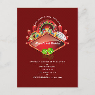 Casino Birthday Party Briefkaart