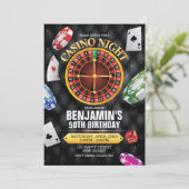 Casino Birthday Uitnodiging - elke leeftijd (Staand voorkant)
