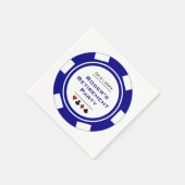 Casino Blue White Poker Chip Retirement Party Servet (Hoek)