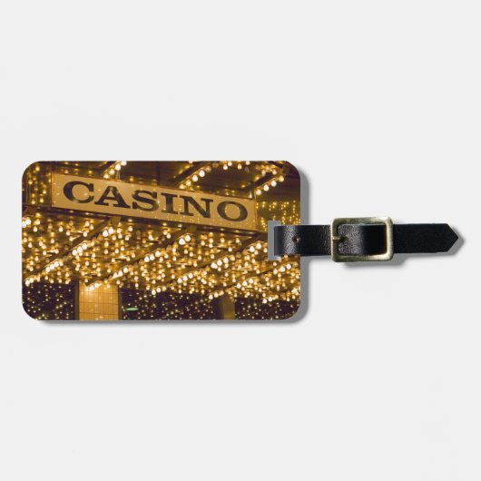 Casino Bright Lights Las Vegas Gambling Money Bagagelabel (Voorkant horizontaal)