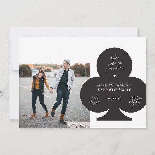 Casino Bruiloft Bewaar de datum Save The Date (Voorkant)