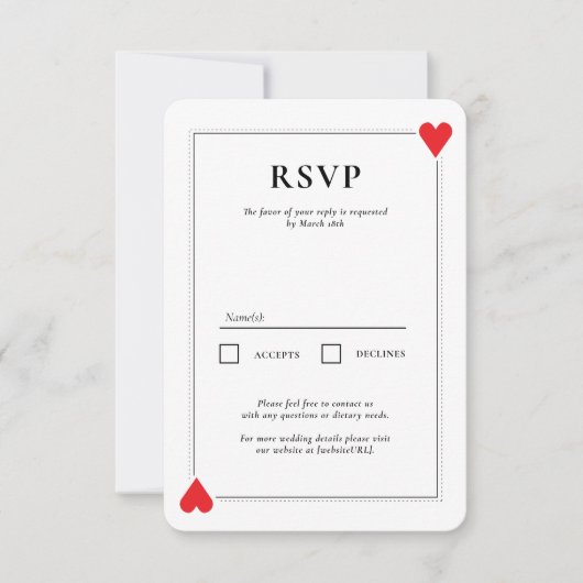 Casino Bruiloft RSVP Kaart (Voorkant)
