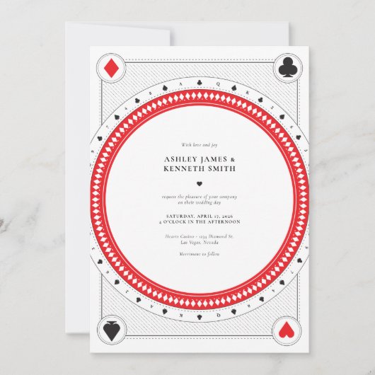 Casino Bruiloft Uitnodigen door Origami Prints Kaart (Voorkant)