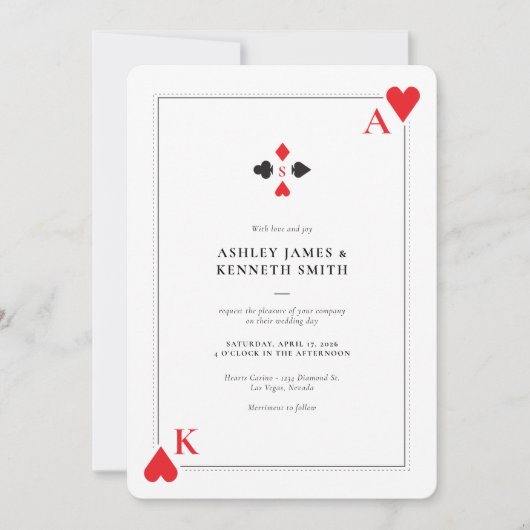Casino Bruiloft uitnodigen Kaart (Voorkant)