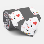 Casino Card Games Design Theme Necktie Stropdas (Opgerold)