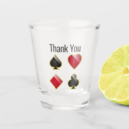 Casino Card Suits Wedding Favor Shot Glass Glas