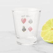 Casino Card Suits Wedding Favor Shot Glass Shot Glas (Achterkant)