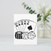 Casino Cards Dice Poker Chips Art  Briefkaart (Staand voorkant)