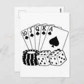 Casino Cards Dice Poker Chips Art  Briefkaart (Voorkant / Achterkant)