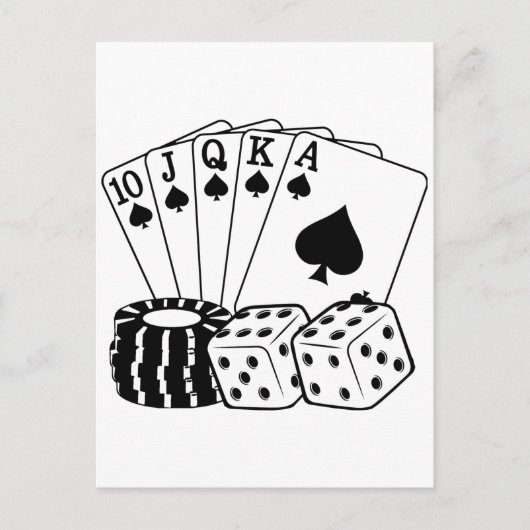 Casino Cards Dice Poker Chips Art  Briefkaart (Voorkant)