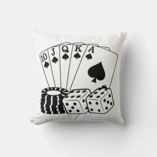 Casino Cards Dice Poker Chips Art Kussen