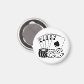 Casino Cards Dice Poker Chips Art Magneet (Voorkant / Achterkant)