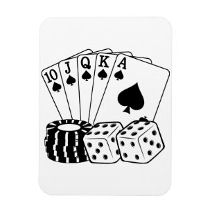 Casino Cards Dice Poker Chips Art Magneet