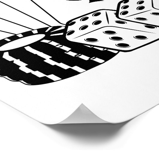 Casino Cards Dice Poker Chips Art Poster (Hoek)