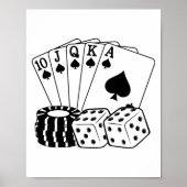 Casino Cards Dice Poker Chips Art Poster (Voorkant)