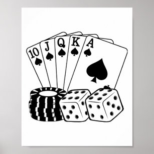 Casino Cards Dice Poker Chips Art Poster