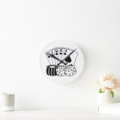 Casino Cards Dice Poker Chips Art Ronde Klok (Huis)