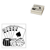 Casino Cards Dice Poker Chips Art Rubberstempel (Gestempeld)