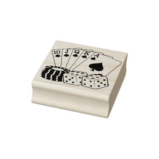 Casino Cards Dice Poker Chips Art Rubberstempel (Stempel)