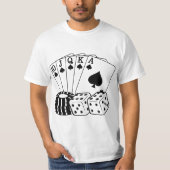 Casino Cards Dice Poker Chips Art T-shirt (Voorkant)