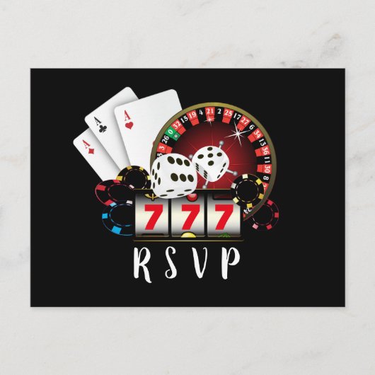 casino, casinonacht, Briefkaart RSVP (Voorkant)