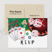casino, casinonacht, Briefkaart RSVP (Voorkant / Achterkant)