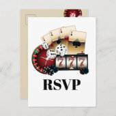 casino, casinonacht, Briefkaart RSVP (Voorkant / Achterkant)