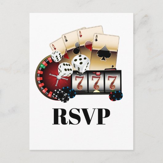 casino, casinonacht, Briefkaart RSVP (Voorkant)