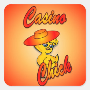 Casino Chick #5 Vierkante Sticker