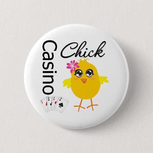 Casino Chick Ronde Button 5,7 Cm (Voorkant)