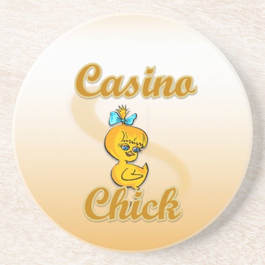 Casino Chick Zandsteen Onderzetter (Voorkant)