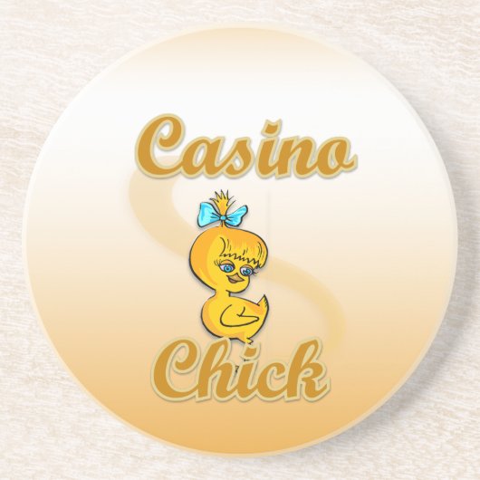 Casino Chick Zandsteen Onderzetter (Voorkant)