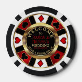 Casino Chip Bruiloft - Drink op ons - Rood (Achterkant)