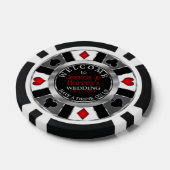 Casino Chip Bruiloft - Drink op ons - Silver & Red (Enkel)