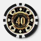 Casino Chip Las Vegas 40e verjaardag - Cream (Voorkant)