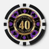 Casino Chip Las Vegas 40e Verjaardag - Paarse (Voorkant)