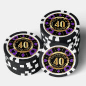 Casino Chip Las Vegas 40e Verjaardag - Paarse (Opstapeling)
