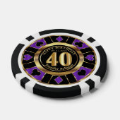 Casino Chip Las Vegas 40e Verjaardag - Paarse (Enkel)