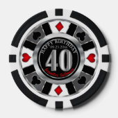 Casino Chip Las Vegas 40e verjaardag - Zilver (Voorkant)