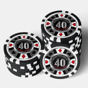 Casino Chip Las Vegas 40e verjaardag - Zilver